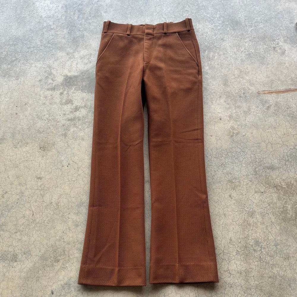 Vintage 70s/80s brown trouser pants Talon zipper 29" waist
